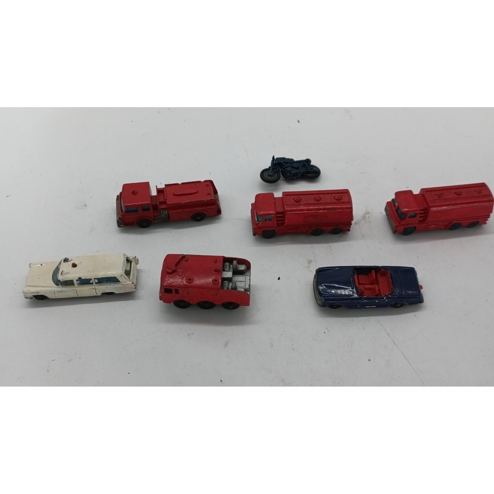 Vintage Matchbox Lesney Husky Diecast Car Lot Fire Truck Ambulance Mercedes R1